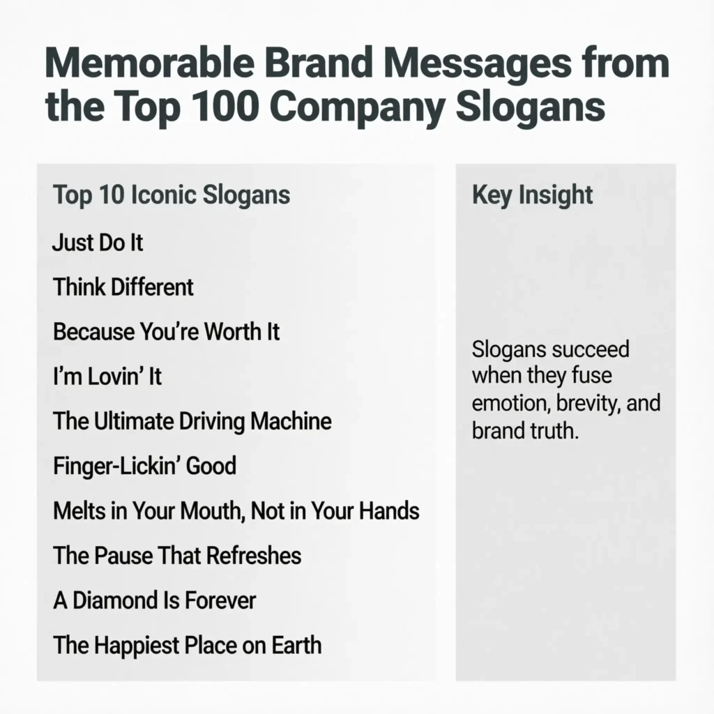 top 100 company slogans