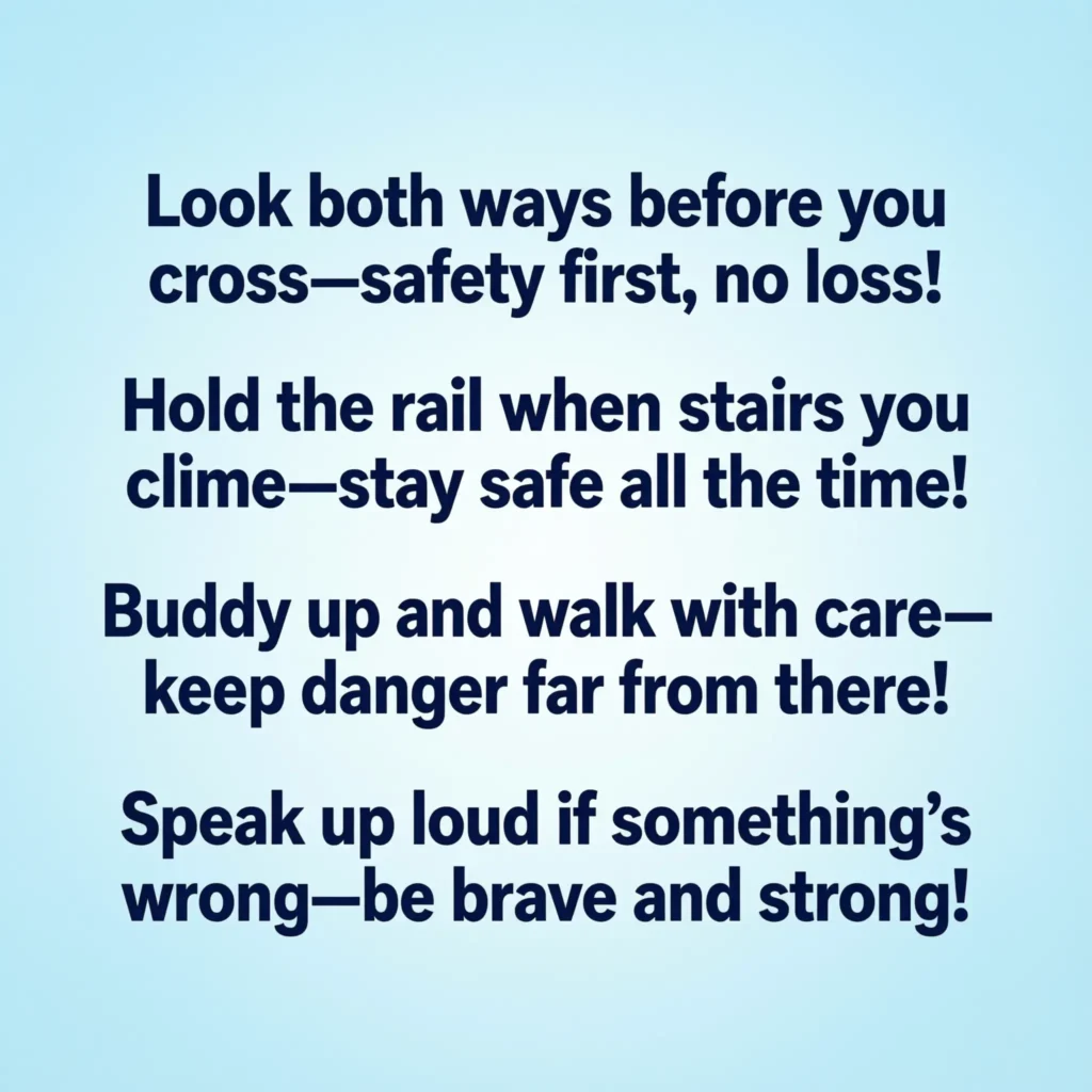 safety slogans that rhyme