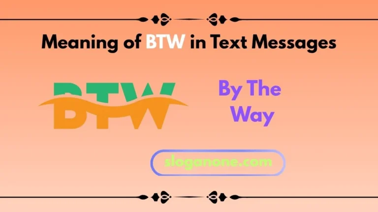meaning of btw in text messages